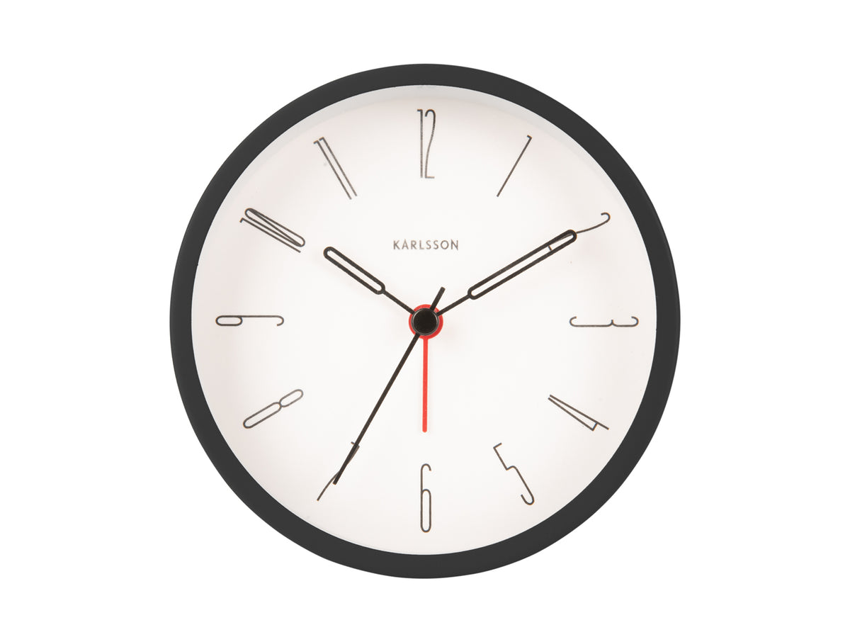 Front view of the Black Belle alarm clock