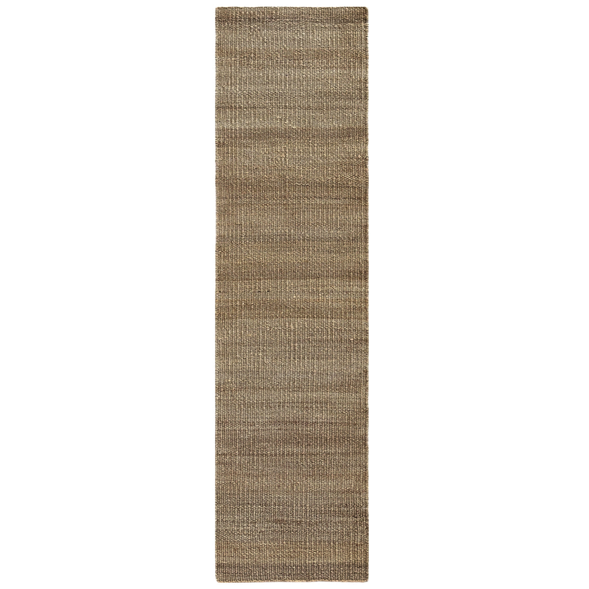 Eka jute runner in natural, a long narrow rug shown flat on white
