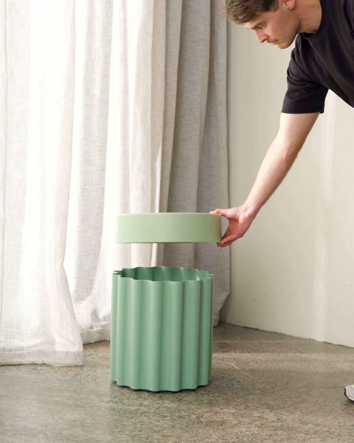 Harry Storage Stool with lid removed showing hidden storage