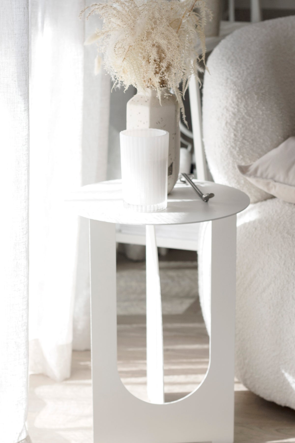 Close up of Arch Side Table White arch base by Made of Tomorrow