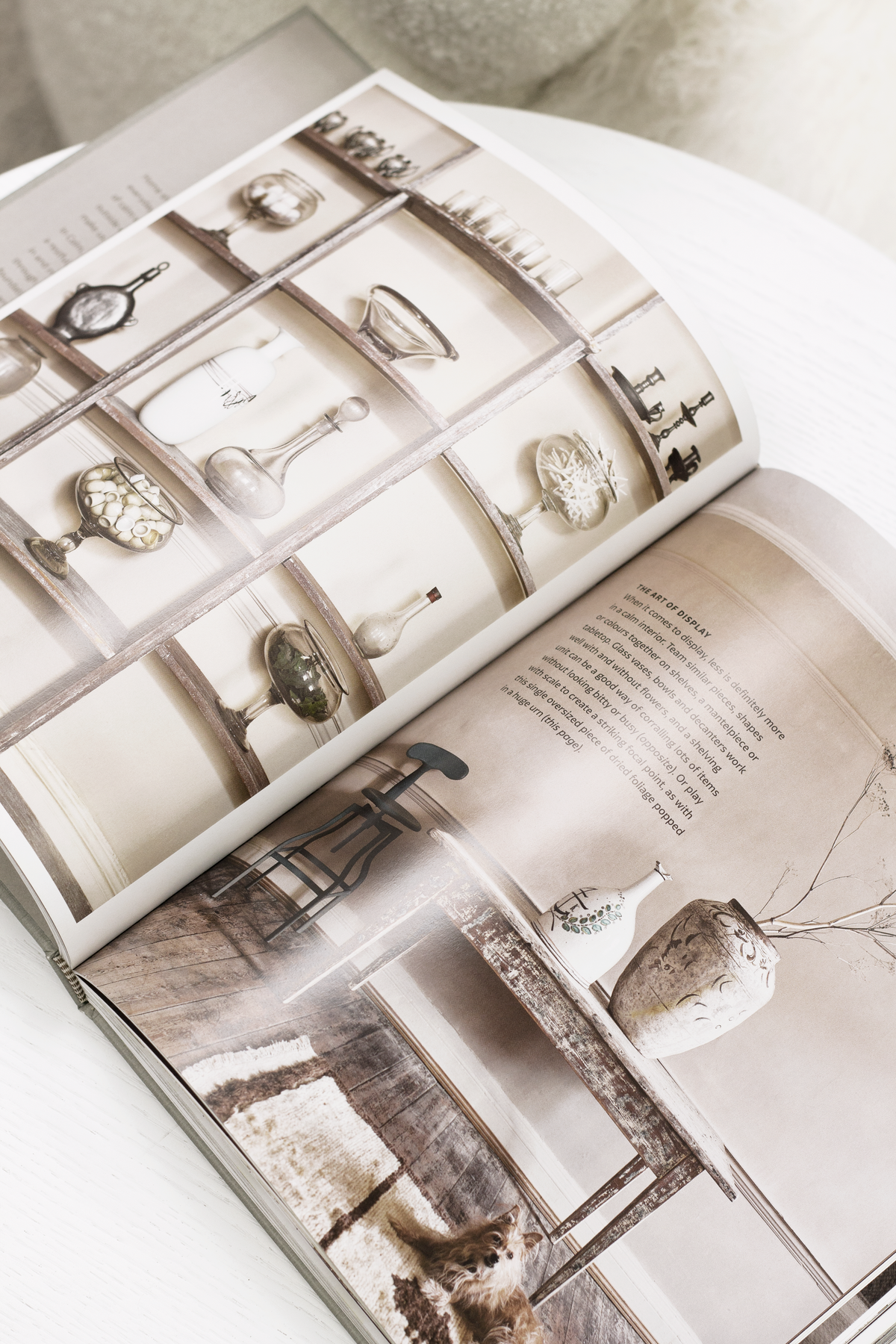 Calm interiors book styled with home decor accessories