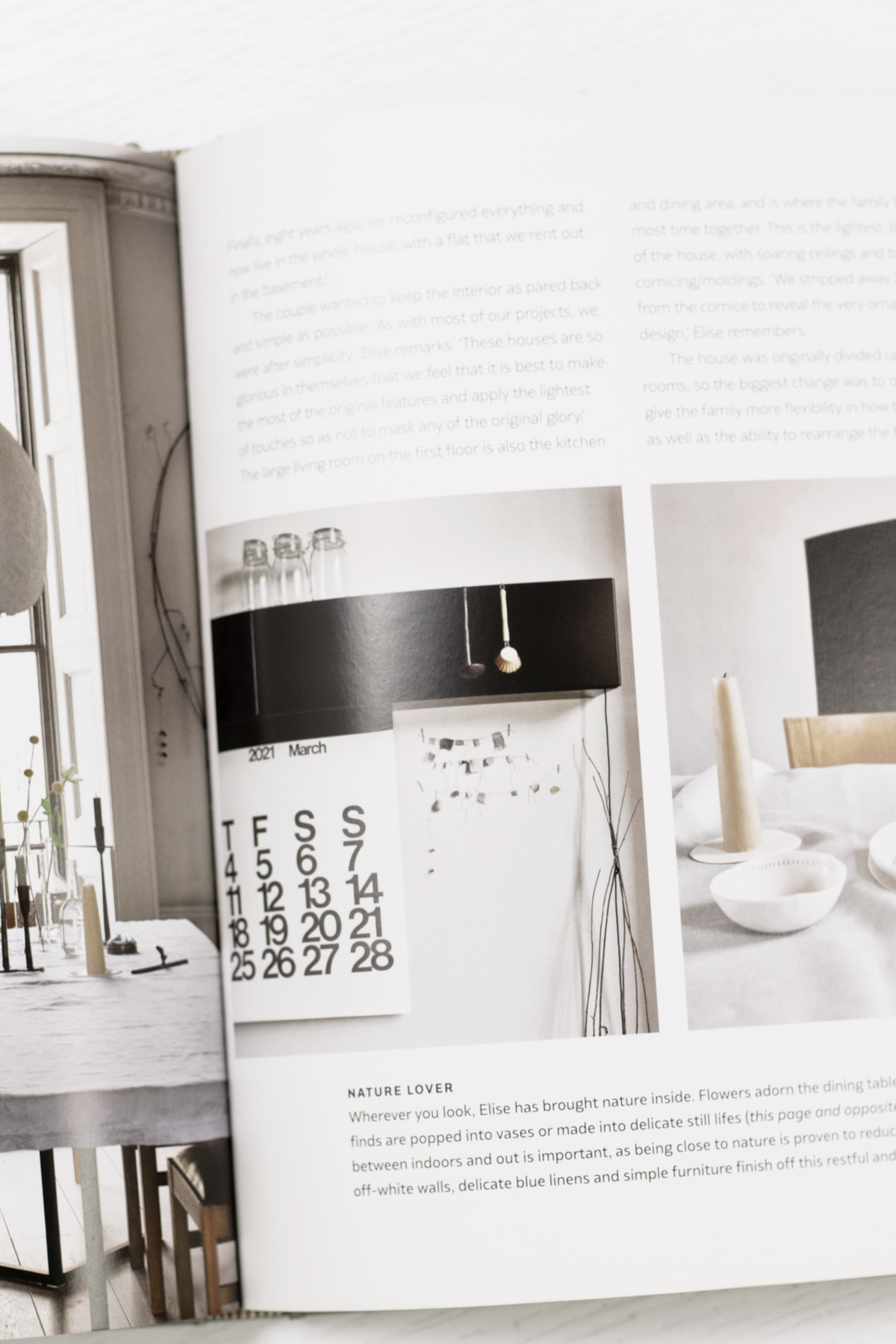 Calm interiors book page spread detail