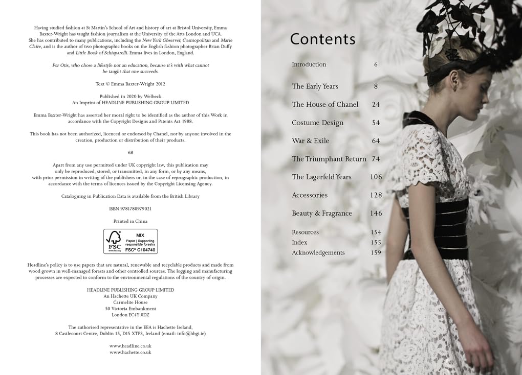 The Story of Chanel book spread exploring Coco Chanel and her fashion house