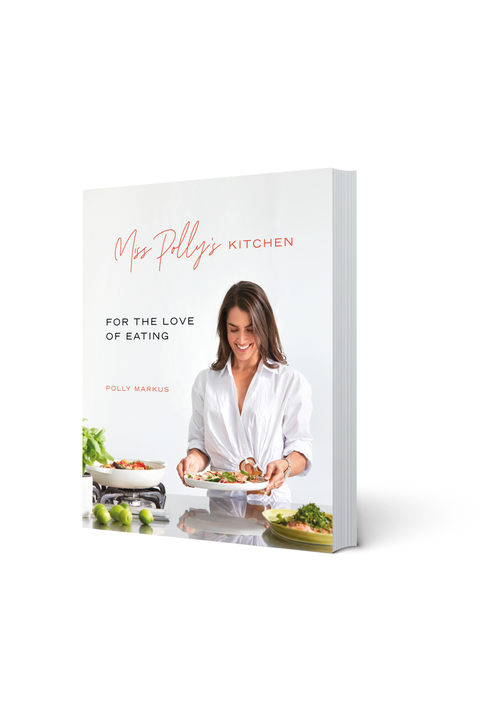 Miss Polly's Kitchen cookbook page spread showing a recipe