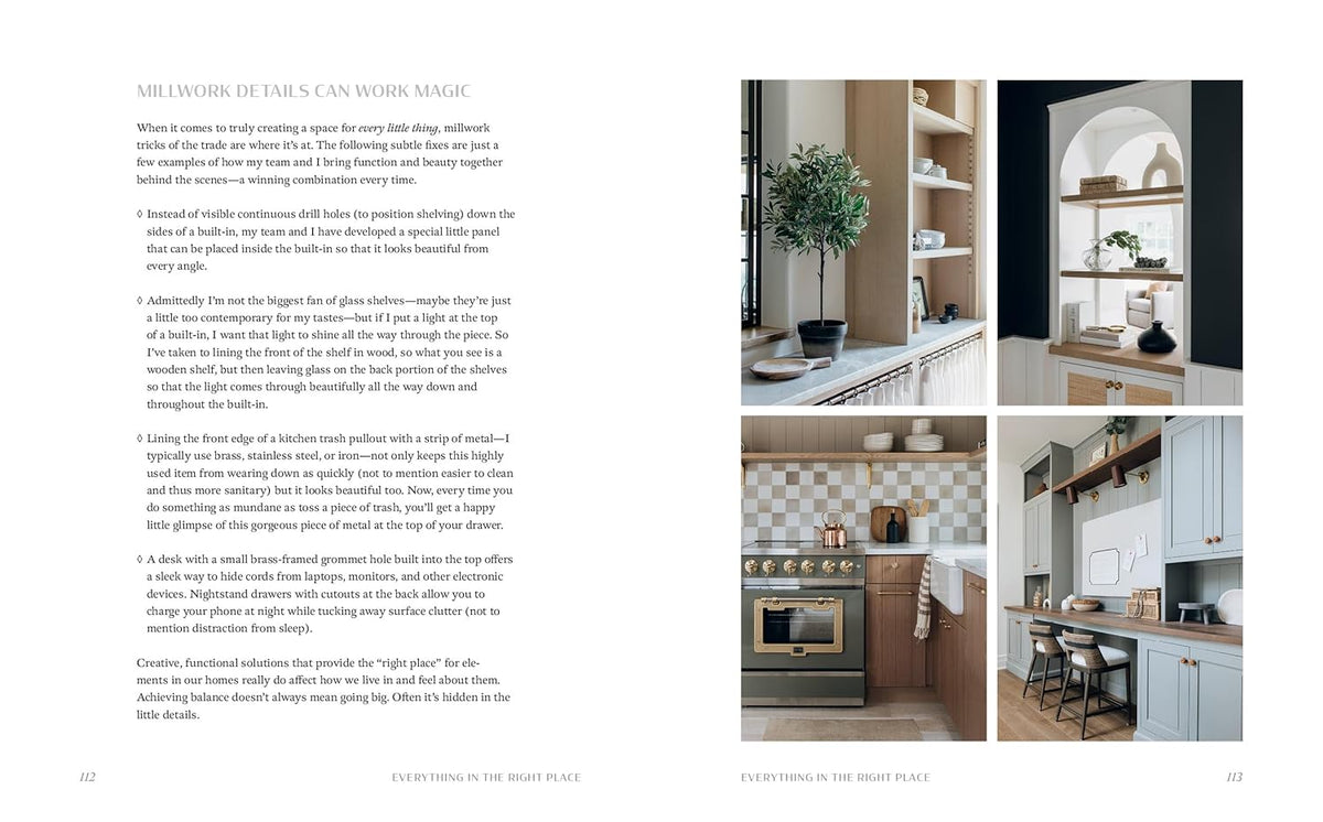 The Love of Home page spread showing a styled shelf