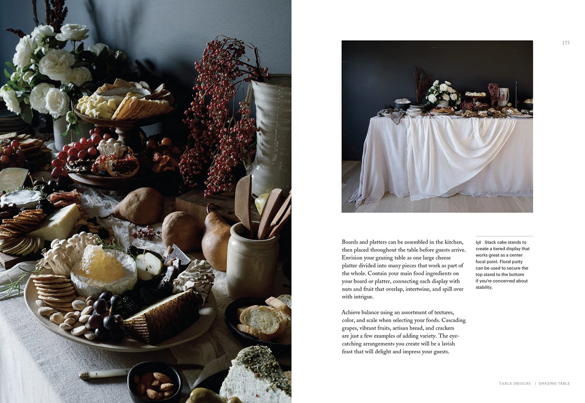 Natural Tables page spread showing an entertaining spread