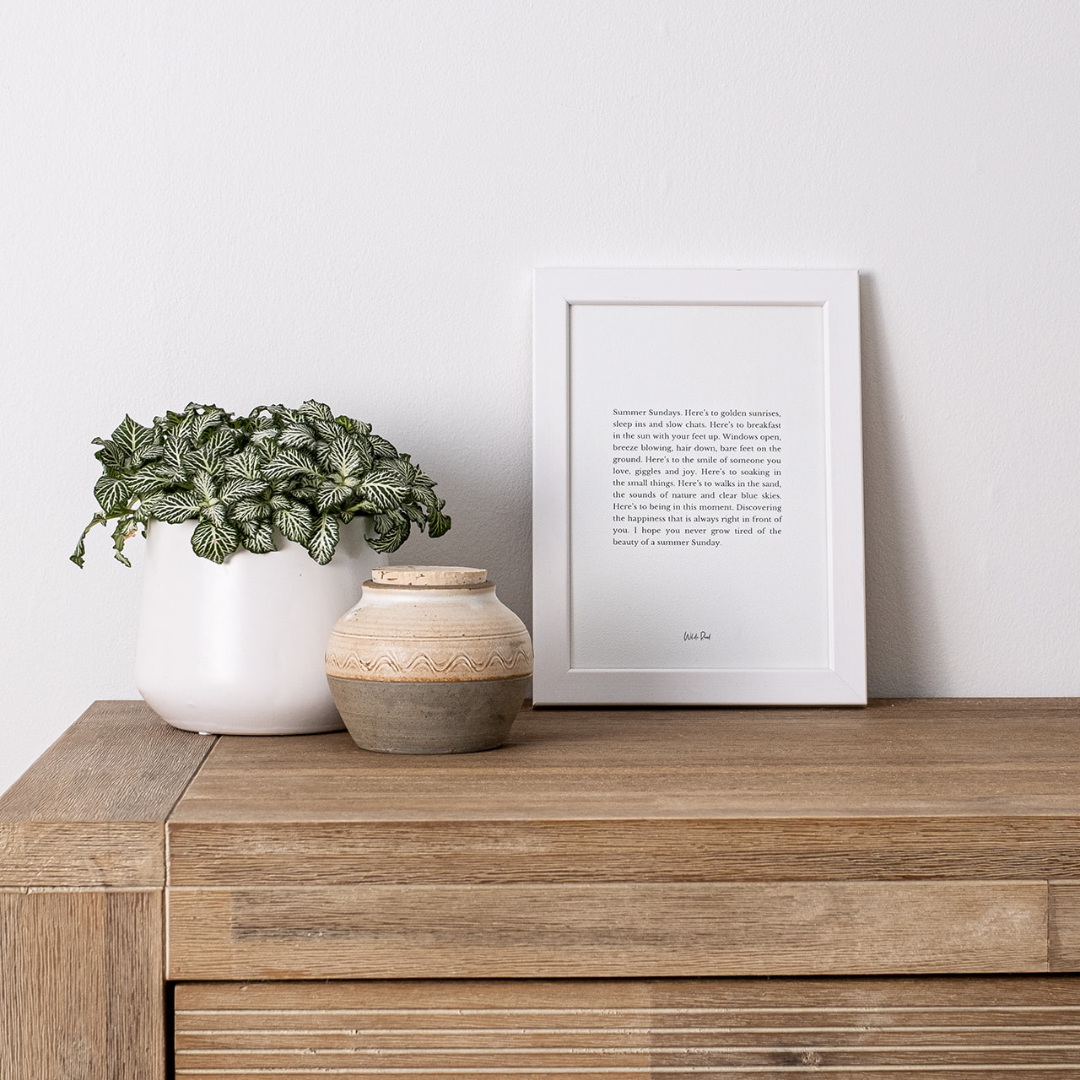 'Summer Sunday' Typography Print, A4/A5 | Wilde Road
