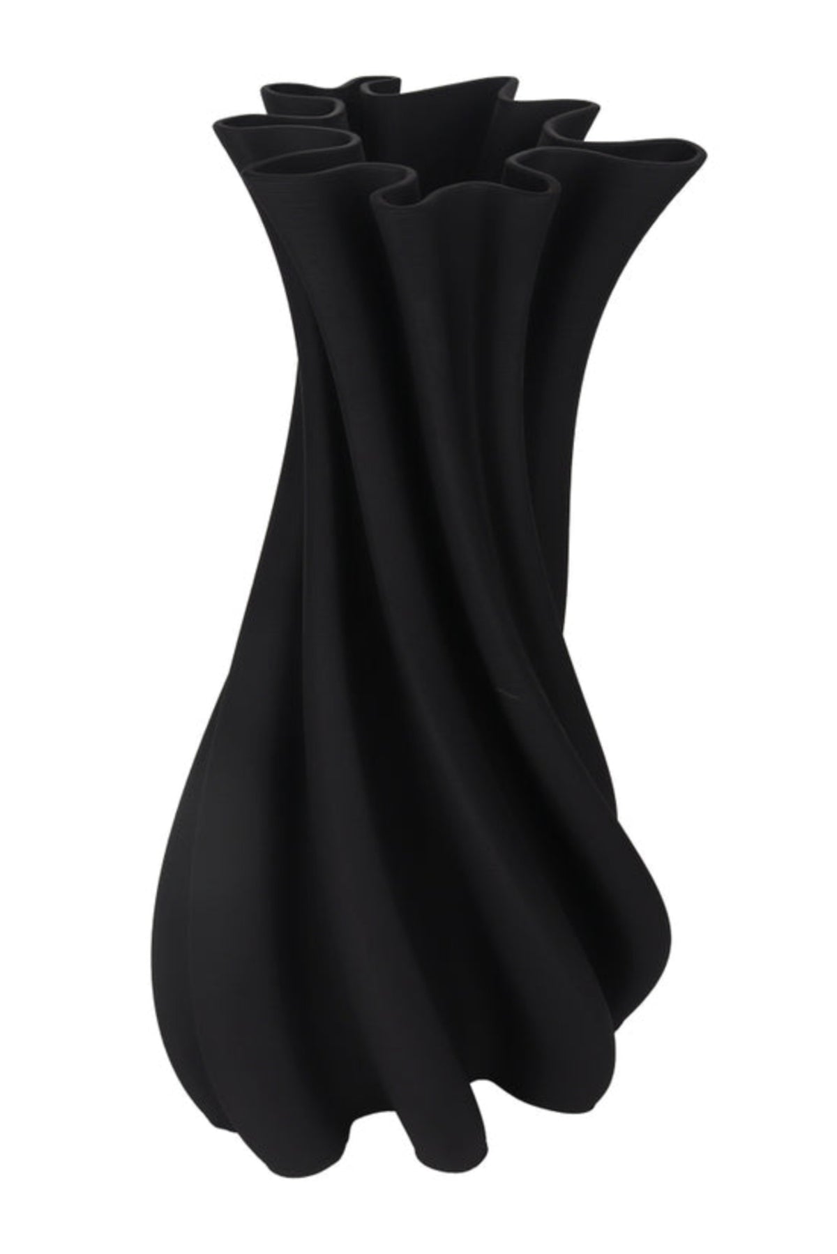 Camila vase in matte black on a white background