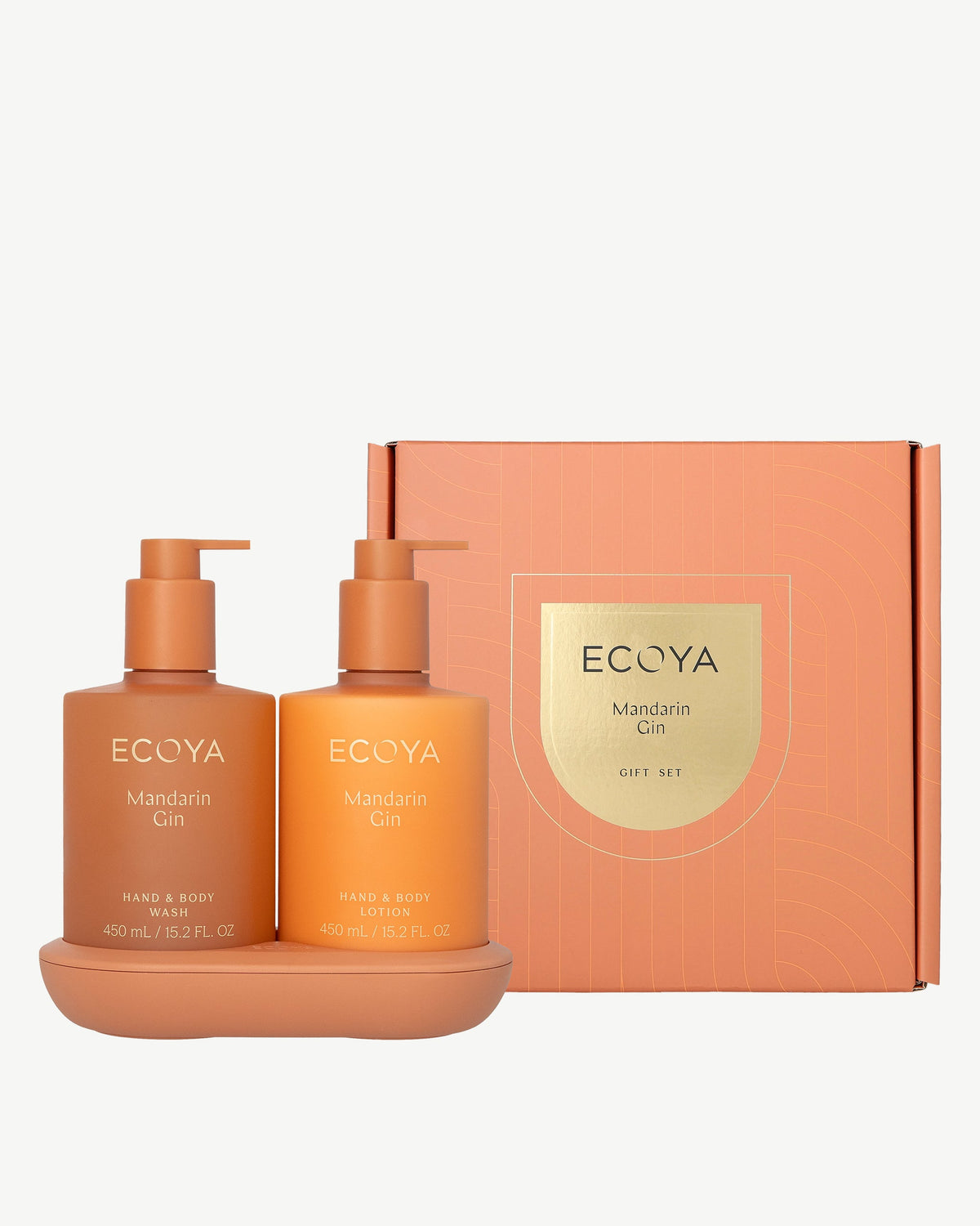 Ecoya Bathroom Edit gift set in Mandarin Gin with wash, lotion and terracotta gift box