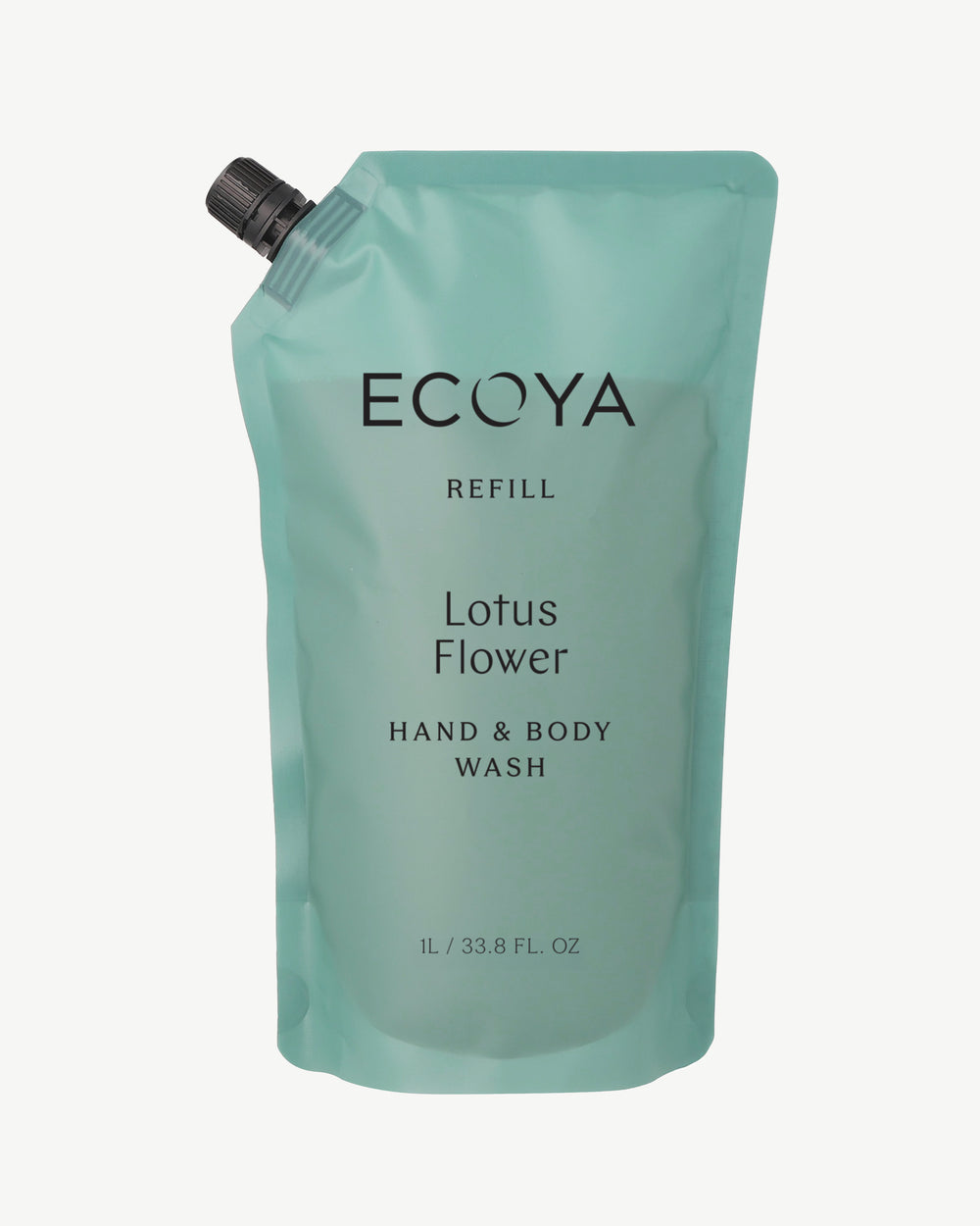 Ecoya Lotus Flower hand and body wash 1L refill pouch in soft teal