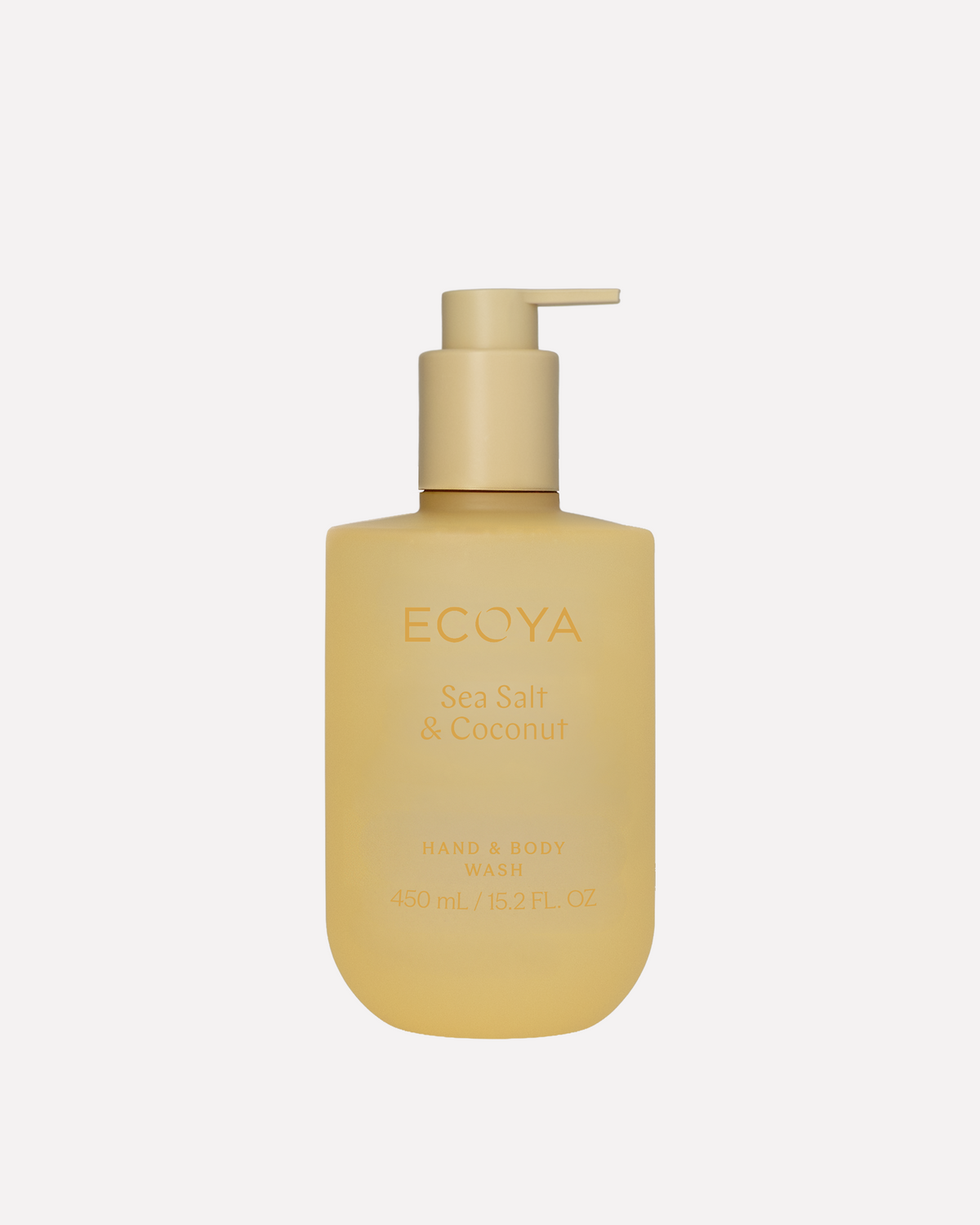 Ecoya Sea Salt and Coconut hand and body wash 450ml in a frosted glass pump bottle