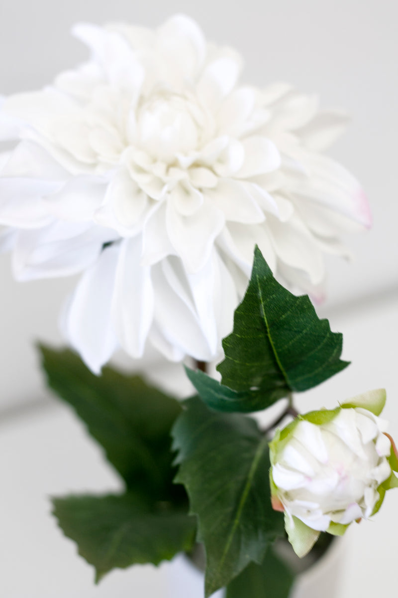 A Grand Border Dahlia - White flower in a vase from Artificial Flora.