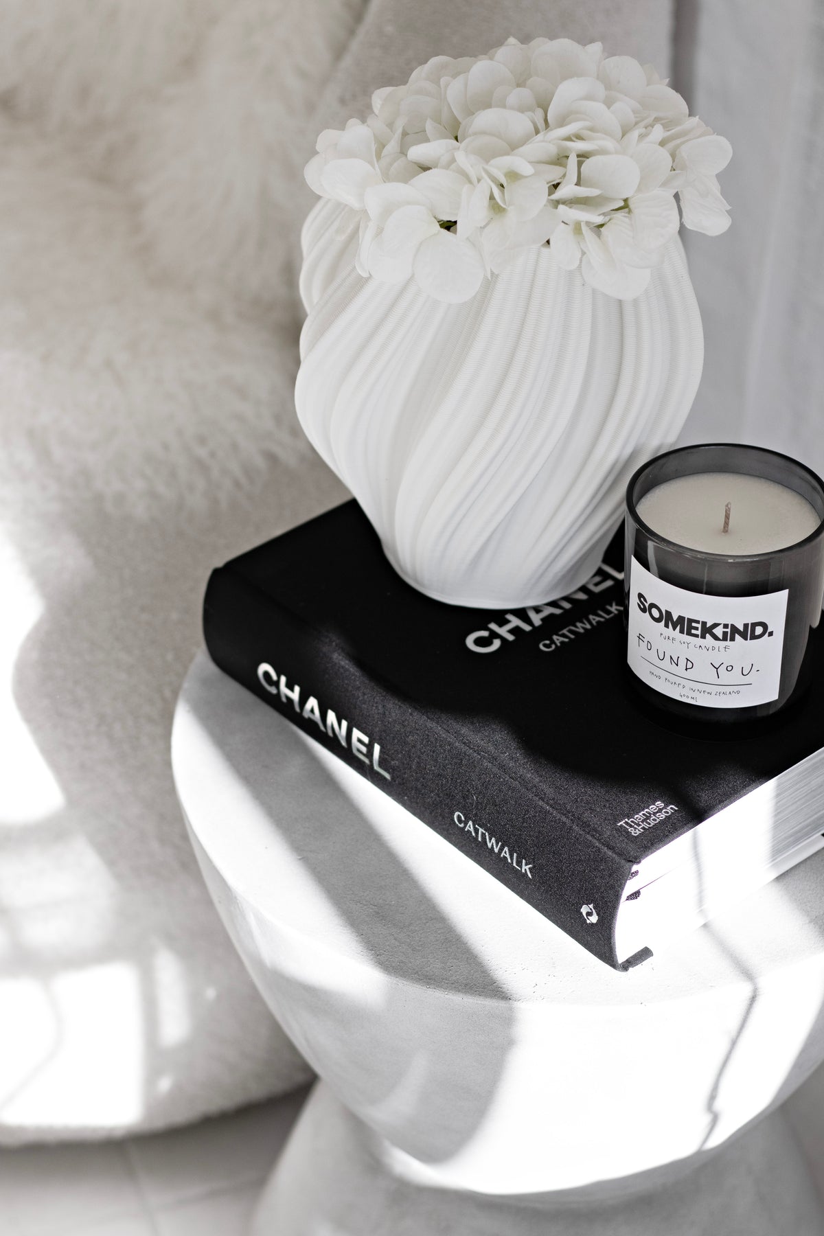 Amelie 3D Printed Ceramic Vase styled with orchids