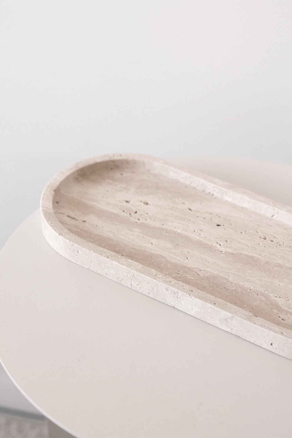 Line Tray, Travertine Display and Serving Tray