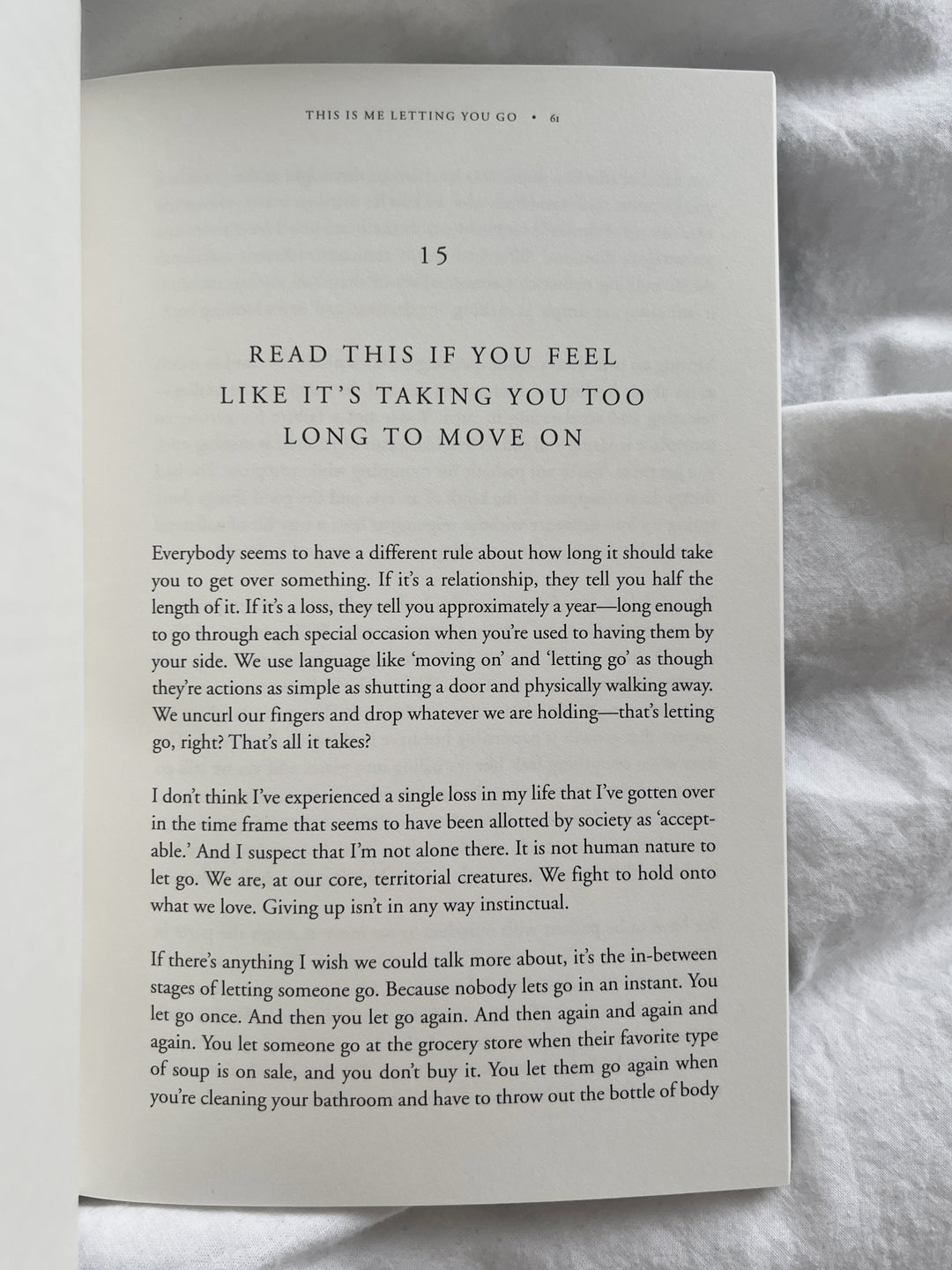 Page reading Read this if you feel like it's taking you too long to move on