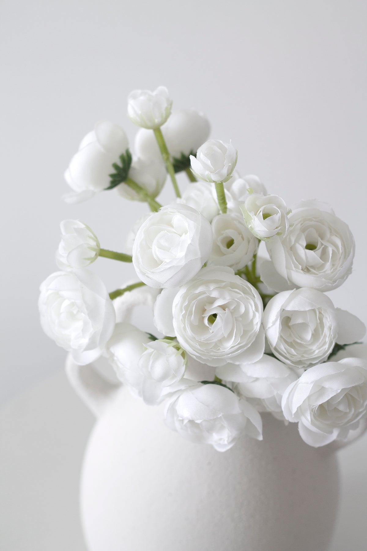 Ranunculus Bunch, White or Latte Faux Silk Bouquet