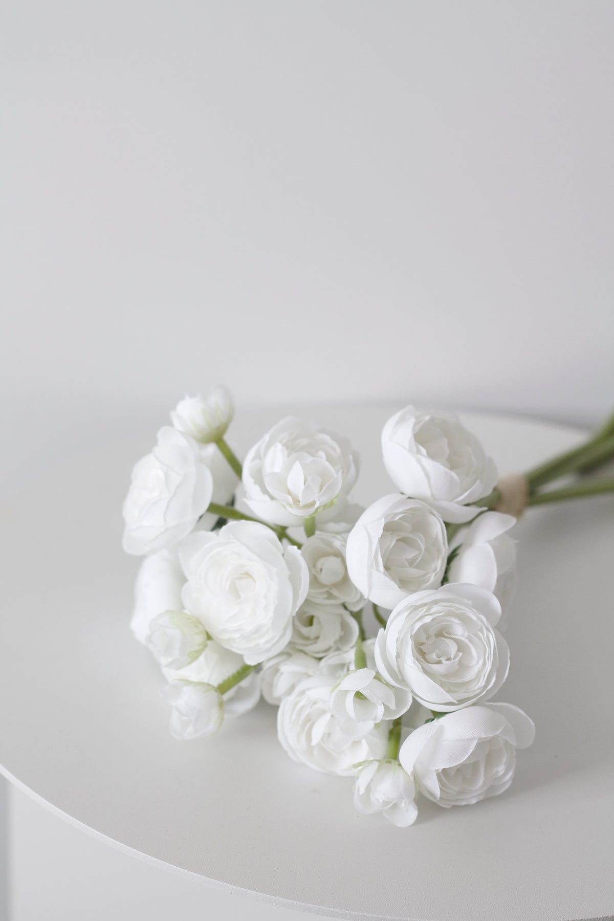Ranunculus Bunch, White or Latte Faux Silk Bouquet
