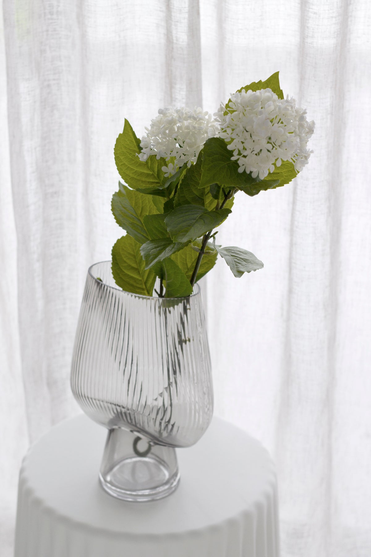 Viburnum Spray, White 86cm Faux Stem, 2 Heads