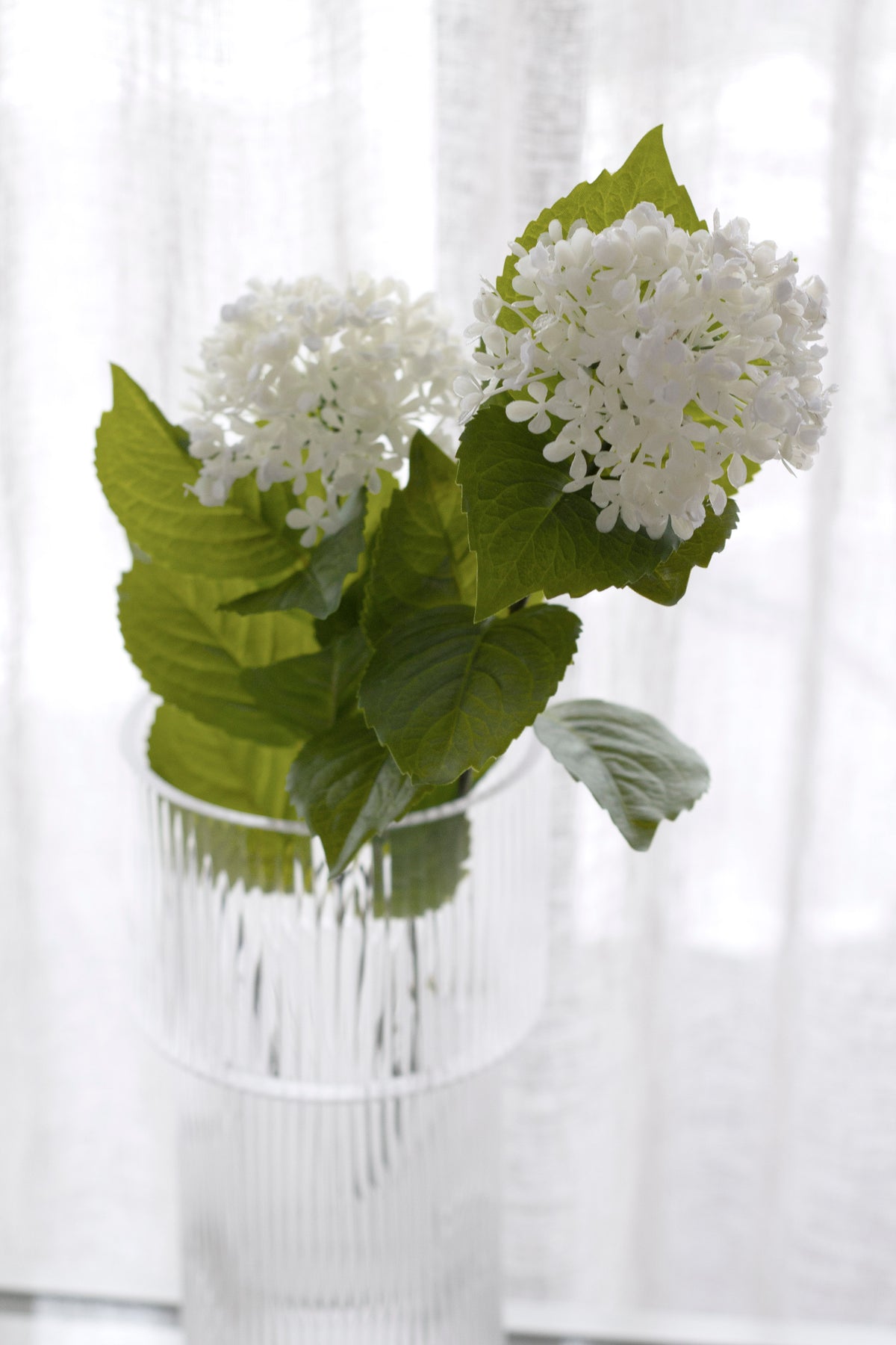 Viburnum Spray, White 86cm Faux Stem, 2 Heads