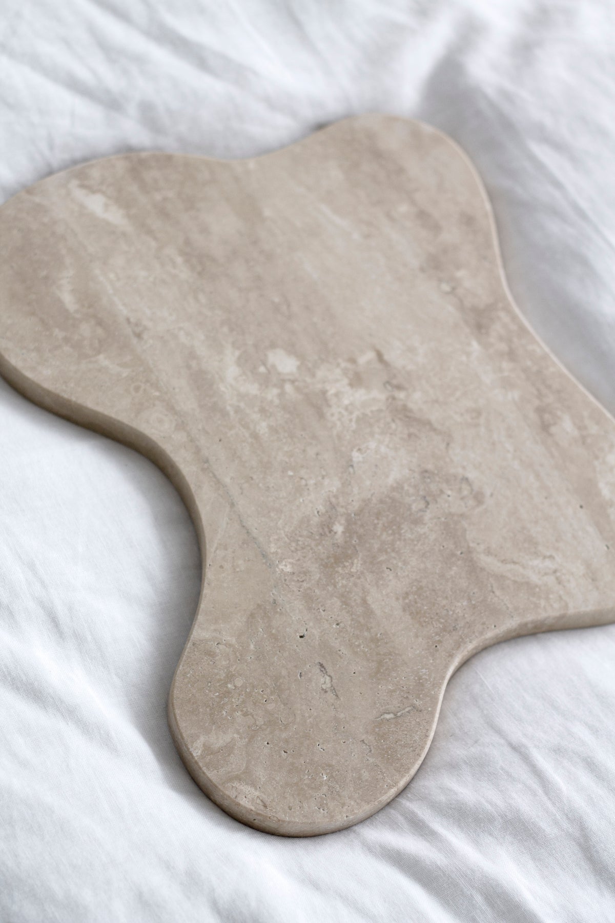 Isobel Travertine Tray – Sculptural Stone Decor