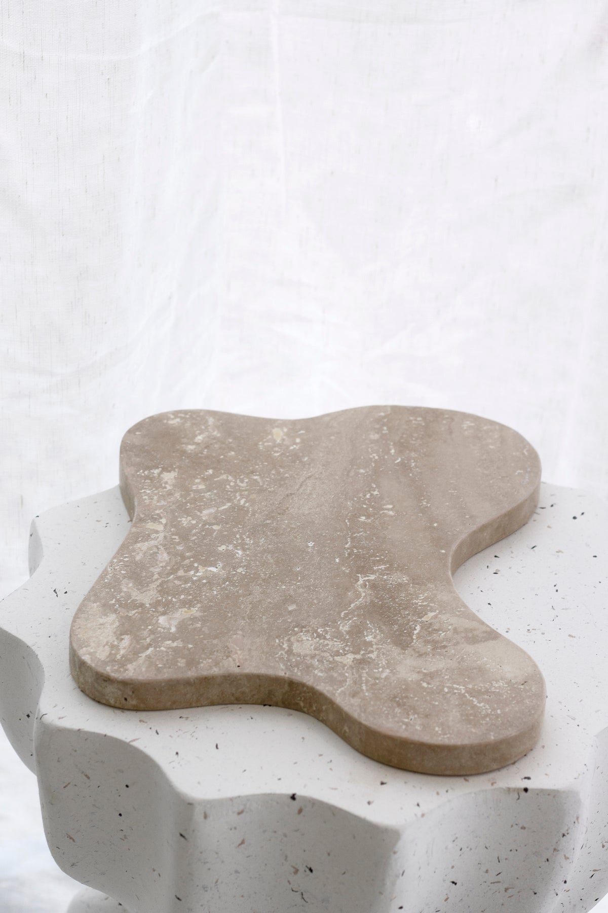 Isobel Travertine Tray – Sculptural Stone Decor