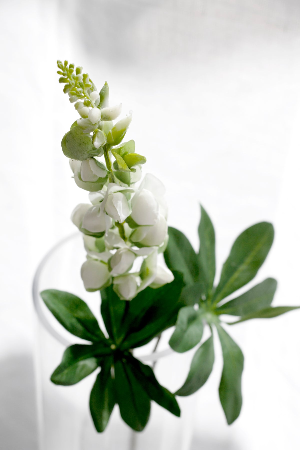 Lupin Spray, Cream 70cm Tall Faux Stem