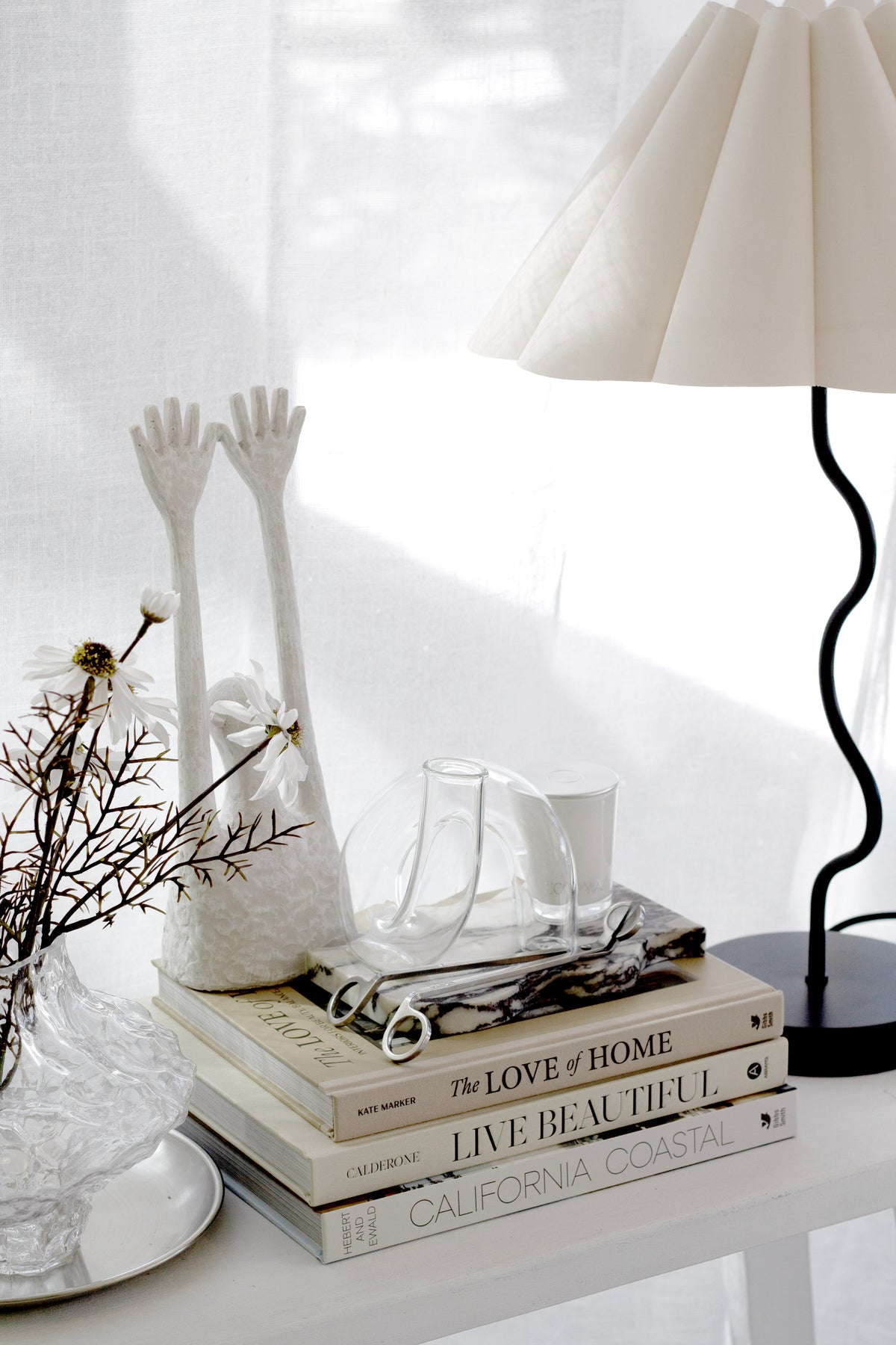Live Beautiful book styled with home decor accessories