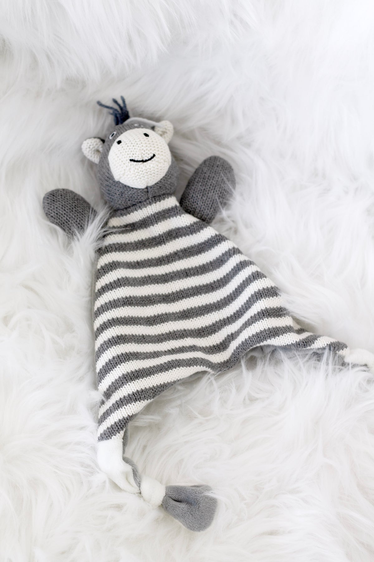 Bowie the Zebra Comforter by Lily & George, 29cm Knit