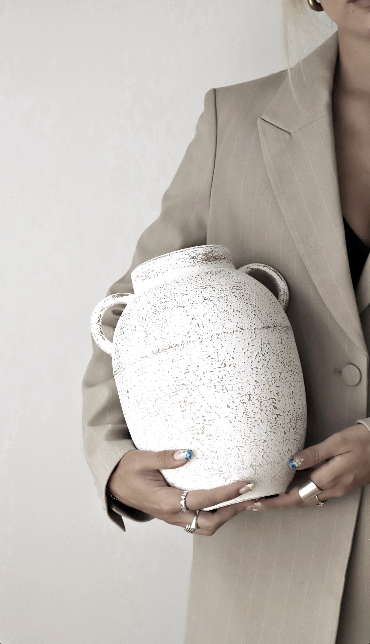 Vince Rustic Ceramic Vase – Textured Statement Piece