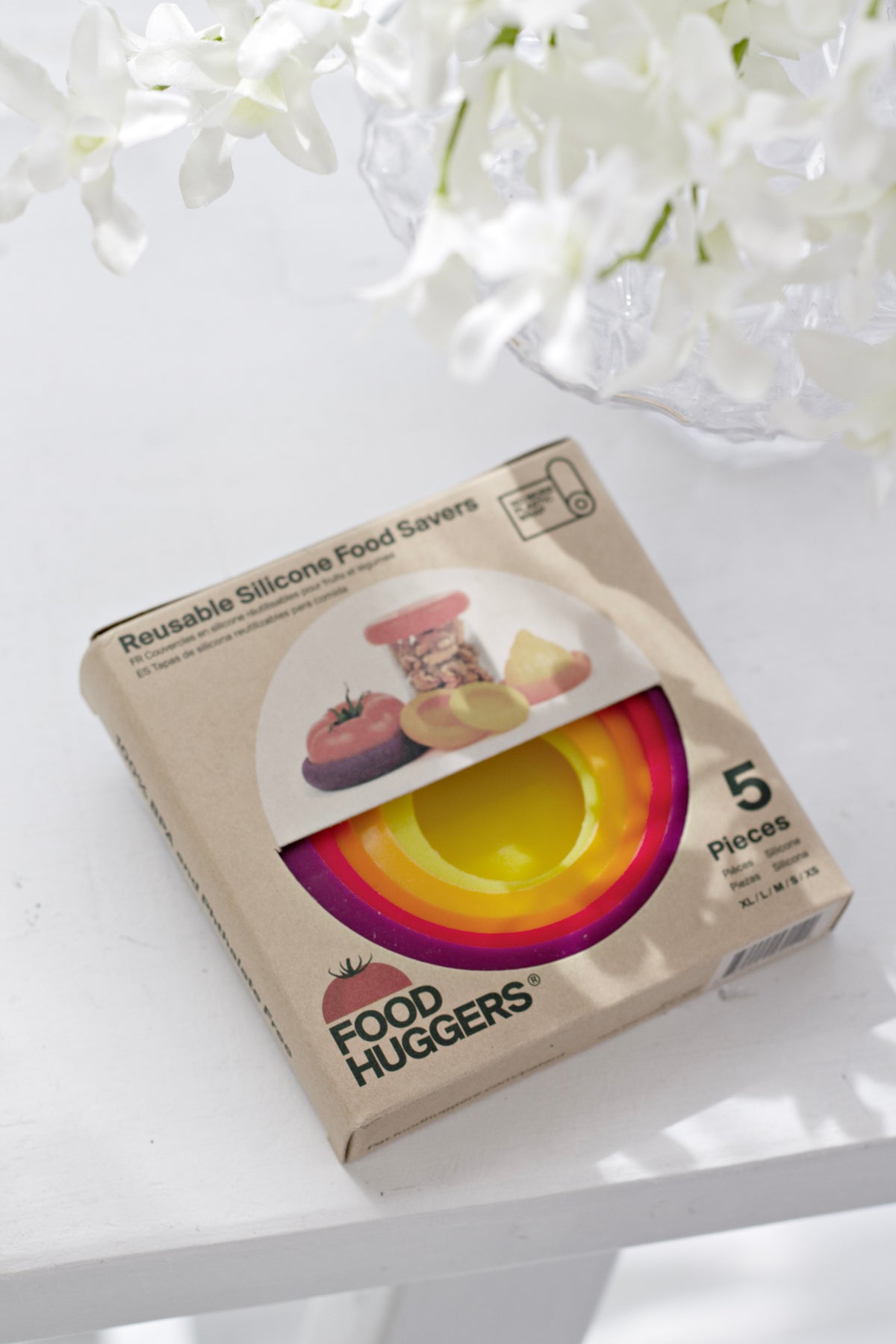 Food Huggers Set of 5 Autumn Harvest box propped on a white surface