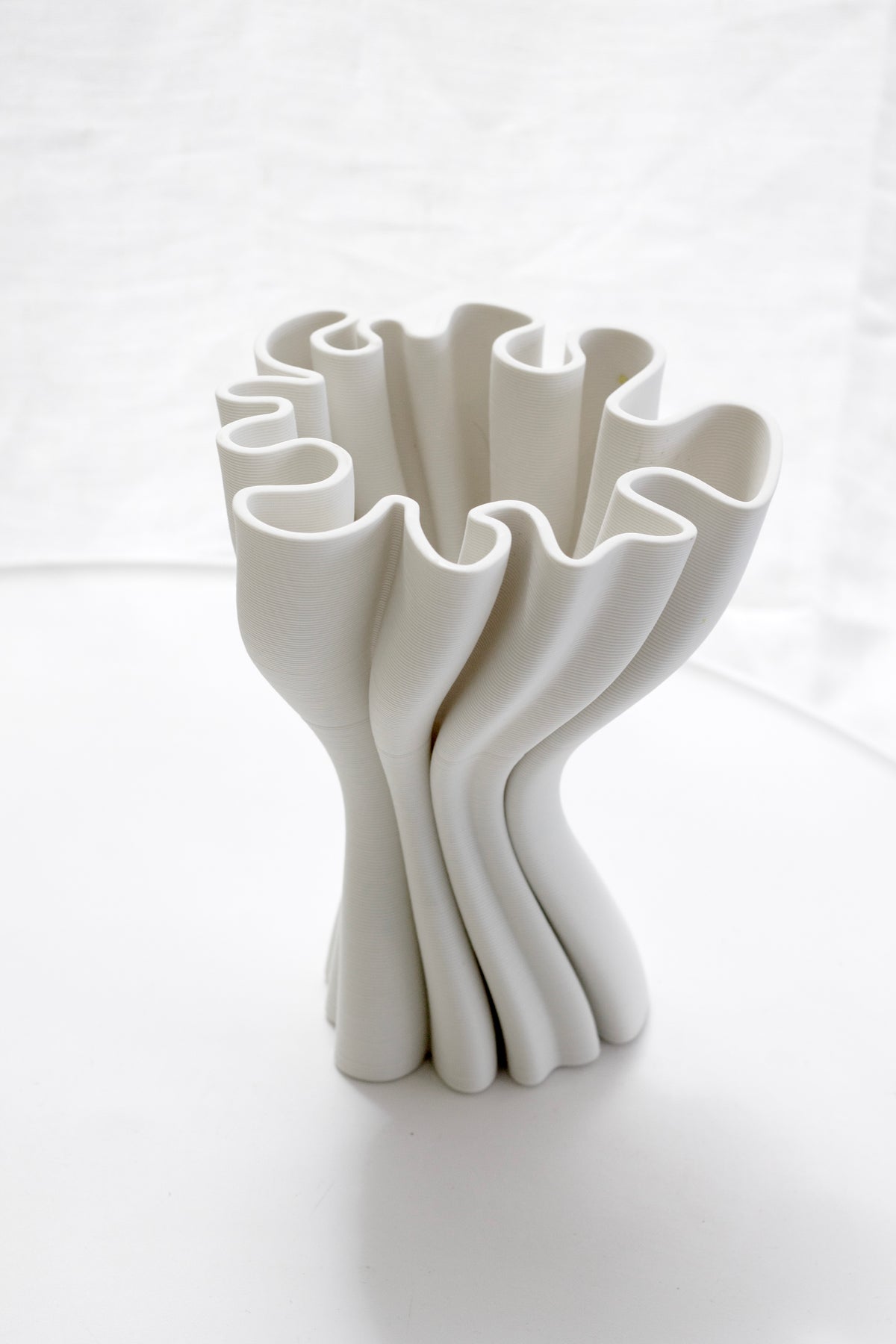3D Printed Cooper Sculptural Vase styled with dried stems