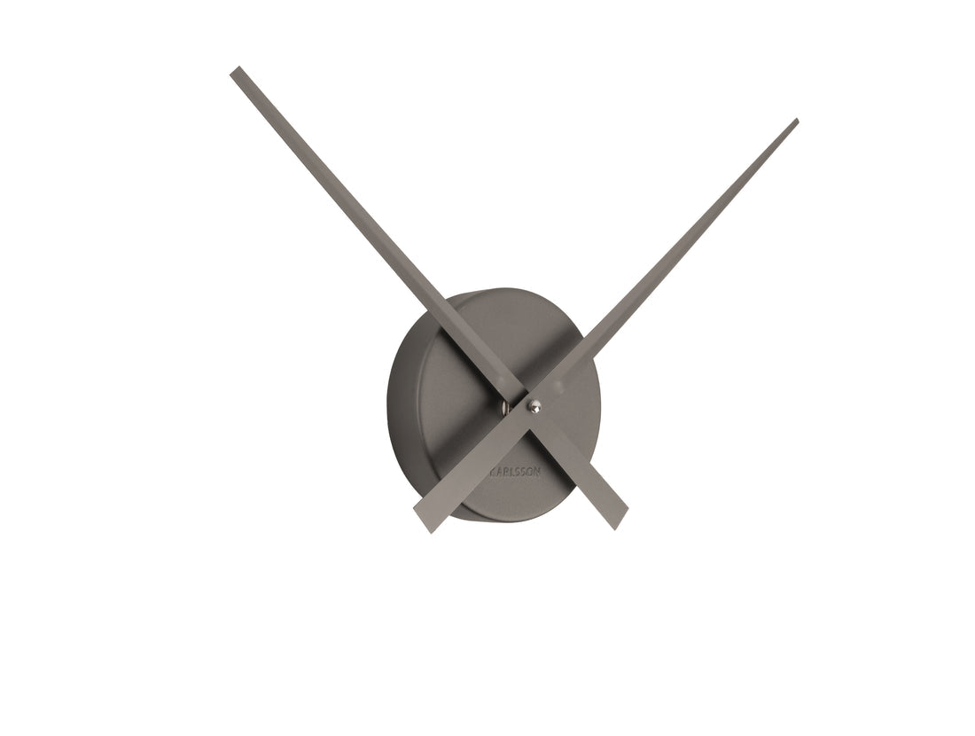 Little Big Time Wall Clock by Karlsson in metallic dark grey, small size, angled view