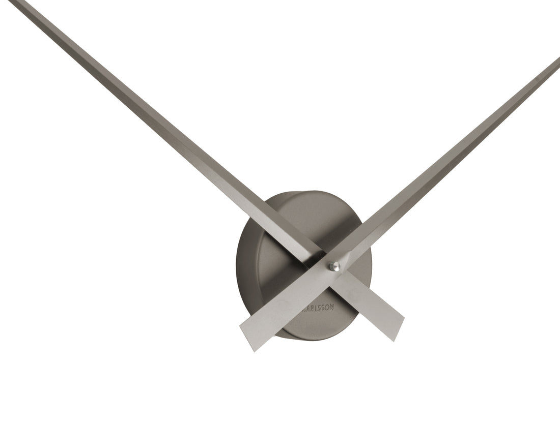 Little Big Time Wall Clock by Karlsson in metallic dark grey, large size, close detail