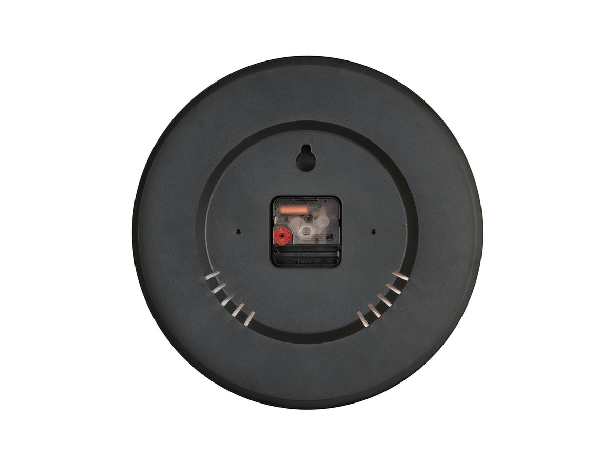 Rear view of the Jewel wall clock showing the movement and hanging point