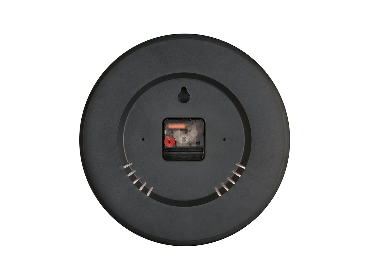Rear view of the Jewel wall clock showing the movement and hanging point