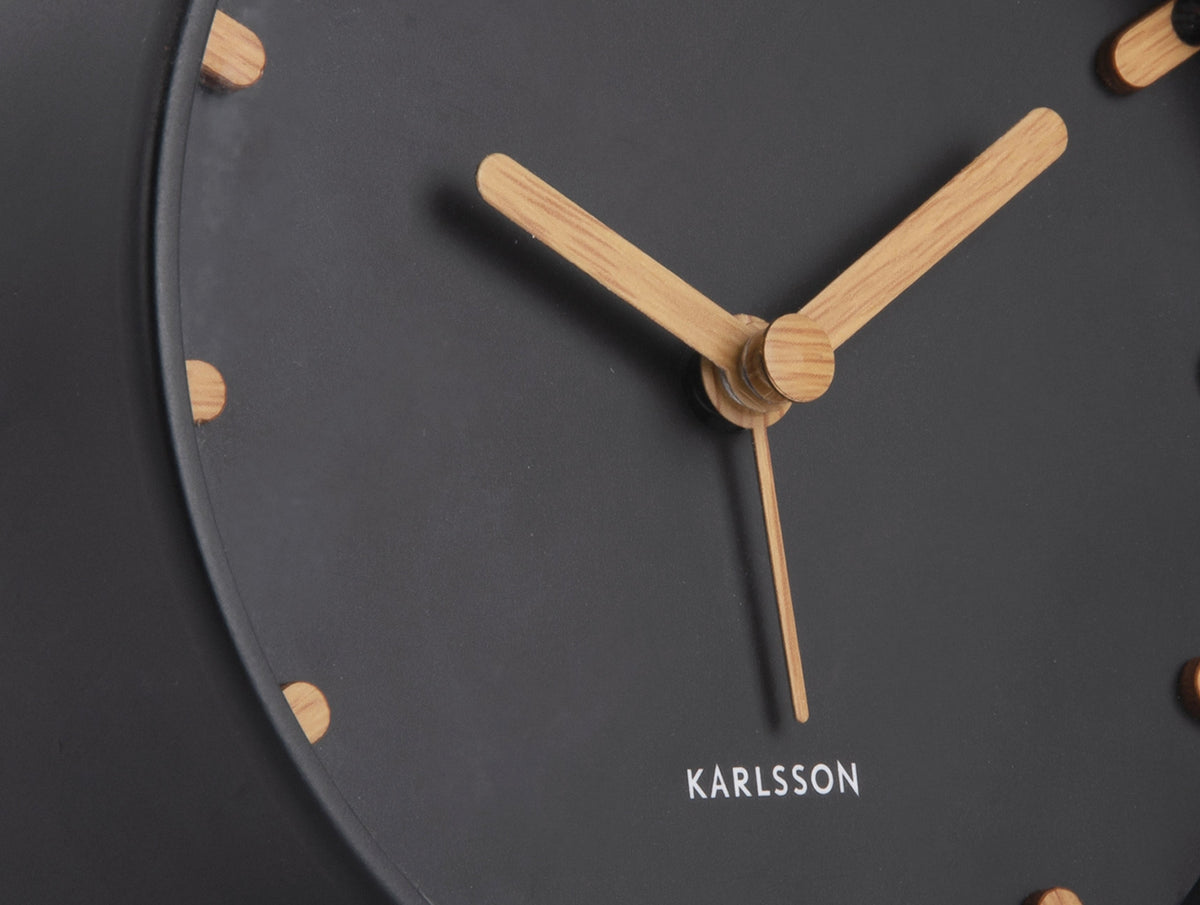 Karlsson Grace Alarm Clock in black, side profile
