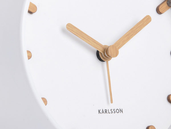 Karlsson Grace Alarm Clock in white, side profile