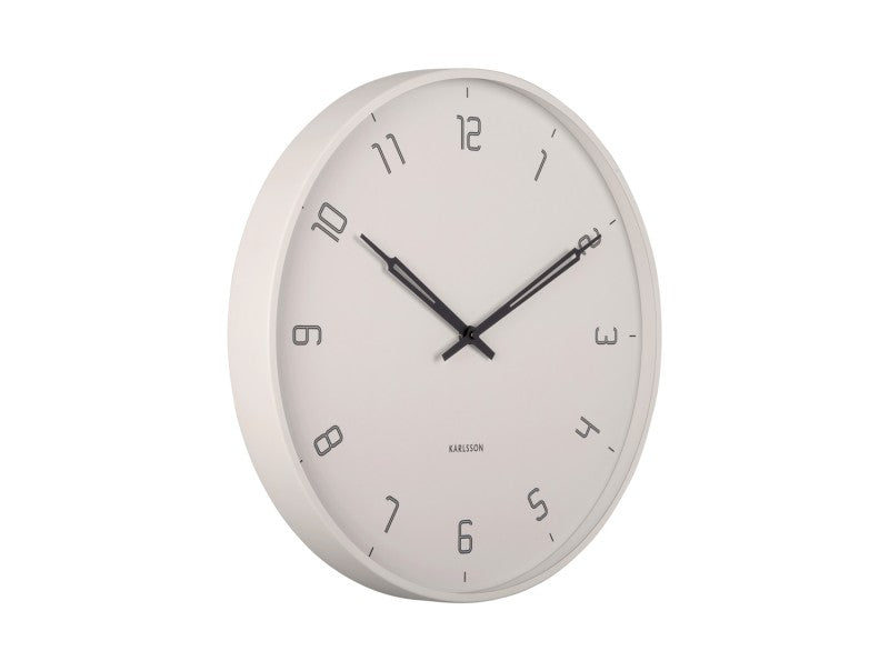 Stark Silent Wall Clock in warm grey on a white background