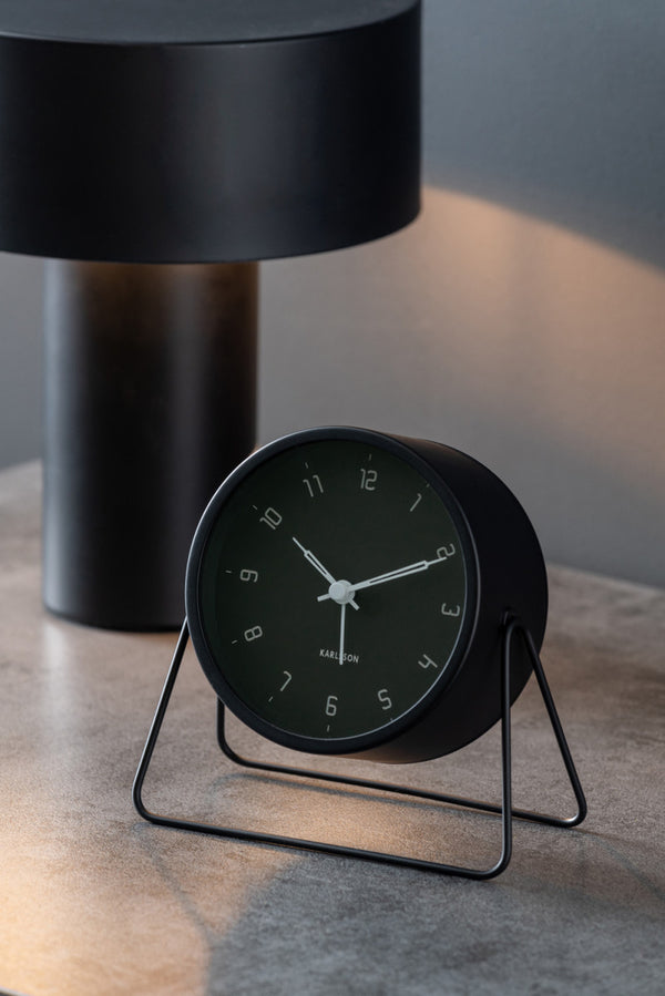 Karlsson Stark Alarm Clock in black, alternate angle