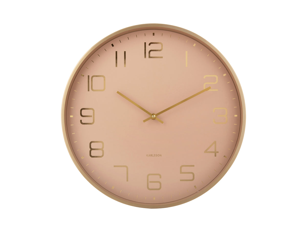 Karlsson Elegance Glow in soft brown with gold numerals, front view