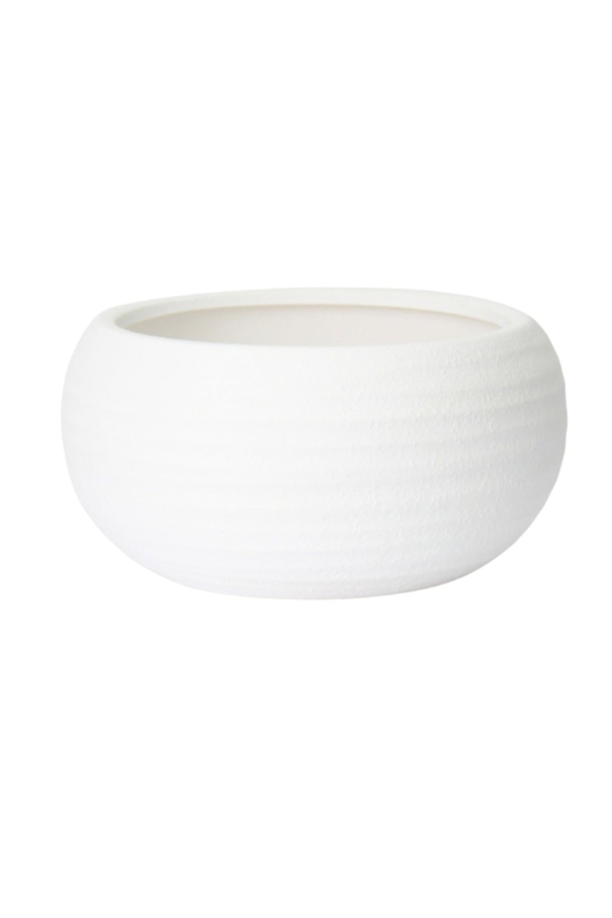 White terracotta bowl and planter, 15.5 x 30cm