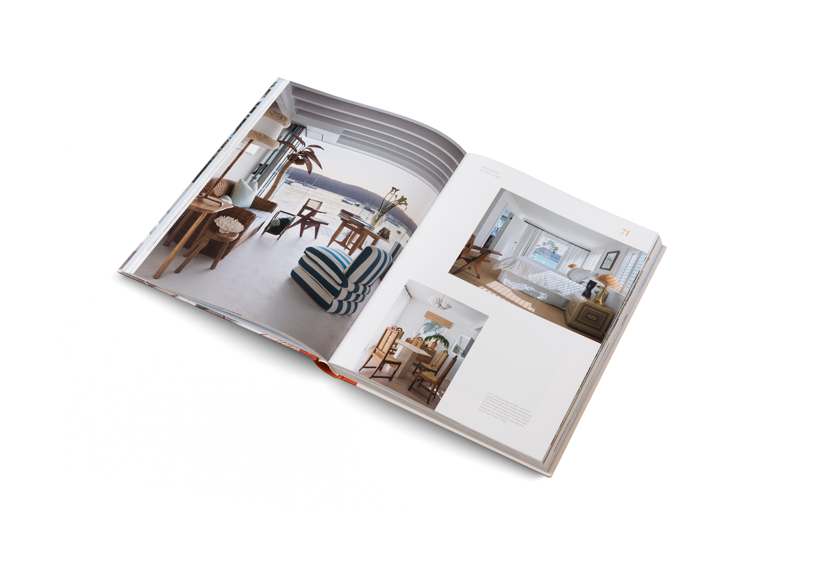Life's a Beach page spread showing a Mediterranean home