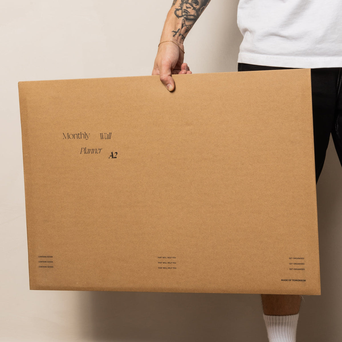 A2 Monthly Wall Planner packaging by Made of Tomorrow