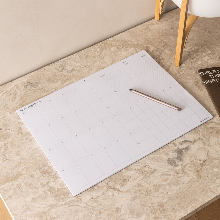 A3 Productivity Planner open showing tear-off pages by Made of Tomorrow
