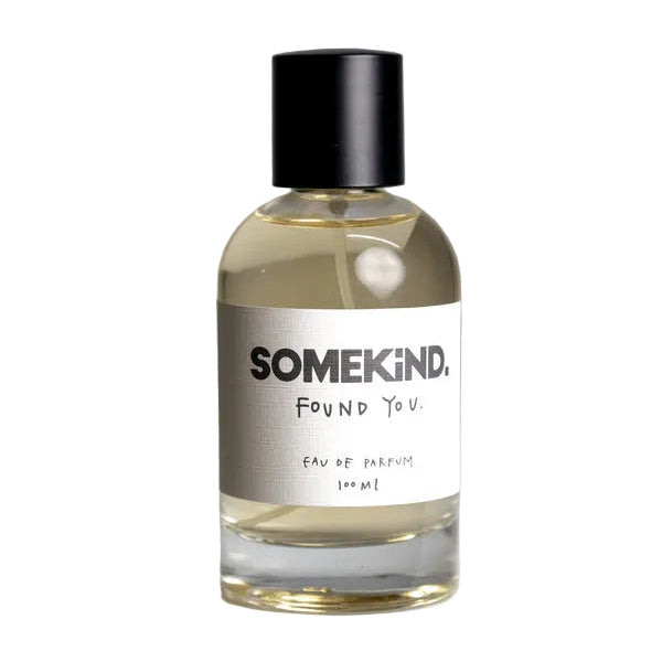 Found You eau de parfum in a clear bottle with a black cap, on white