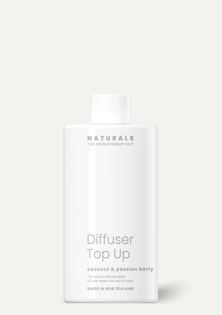 Naturals Coconut & Passion Berry Diffuser Top Up bottle on a pale background