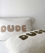 JERSEY COTTON PILLOWCASE - DUDE - Natural / Olive