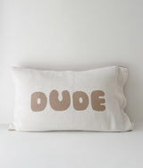 JERSEY COTTON PILLOWCASE - DUDE - Natural / Olive
