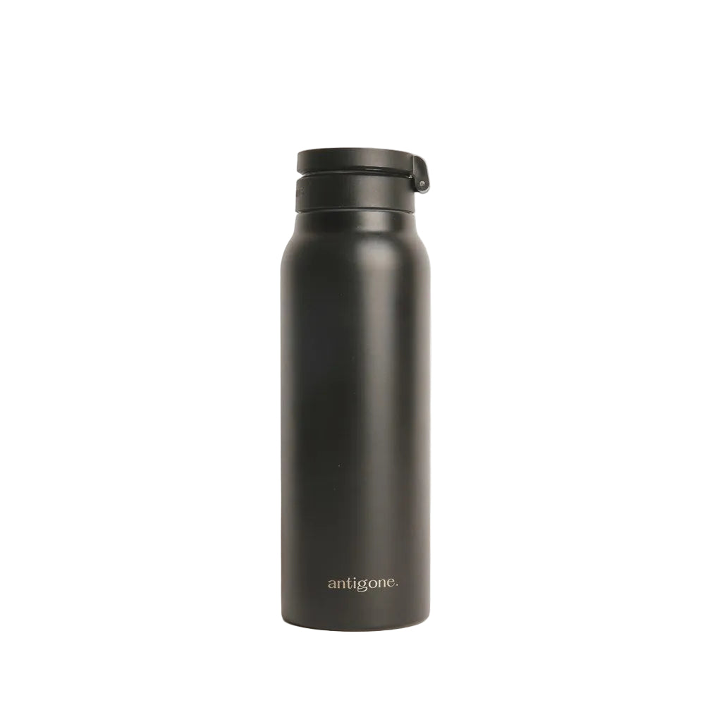 sipRISE water bottle with magnetic phone holder 720ml in Black by Antigone