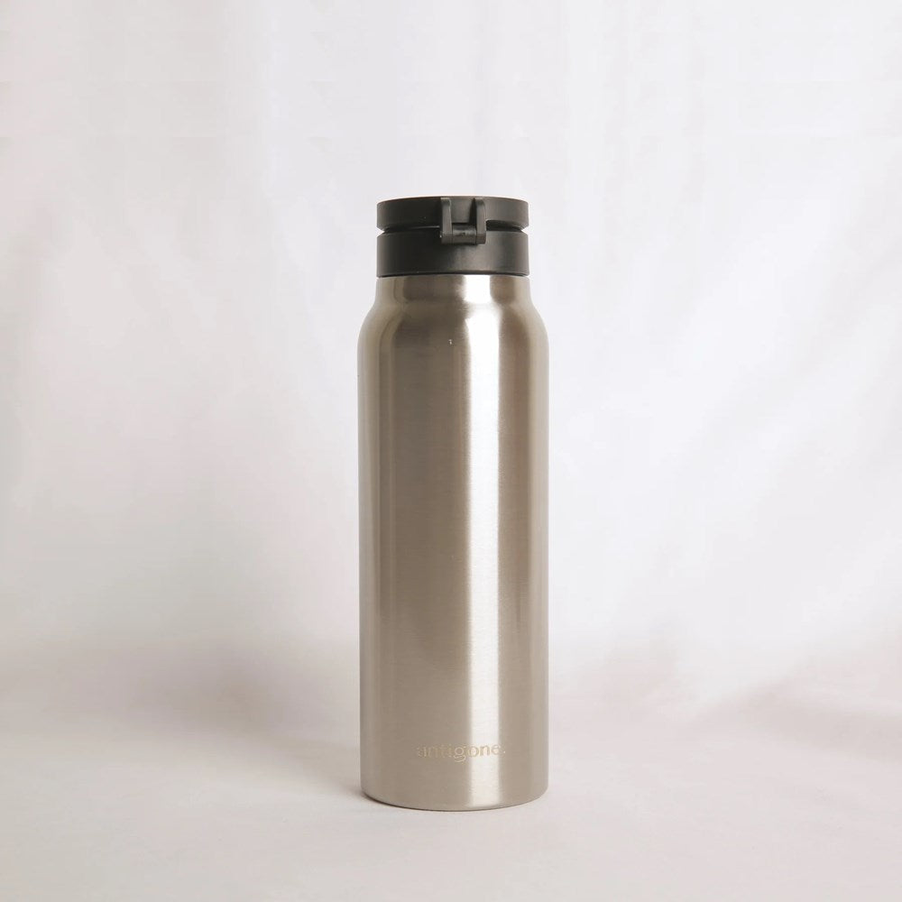 sipRISE water bottle with magnetic phone holder 720ml in Steel by Antigone